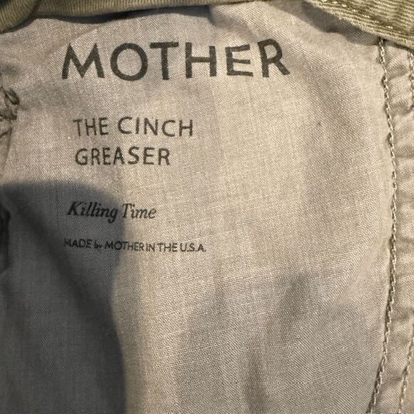 Mother "The Cinch Greaser" Killing Time Fatigue Green Pants Wide Leg Size 25 - Picture 8 of 16